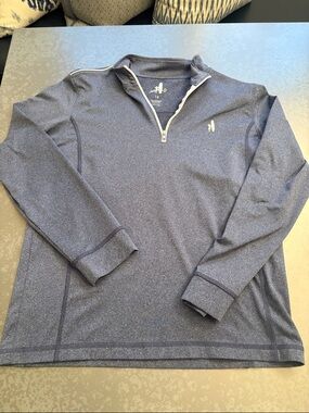 Johnnie-O Heathered Blue Half-Zip Performance Pullover